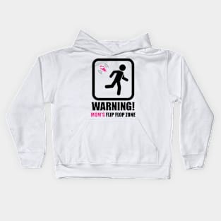 SIGN POSTER - WARNING! CAREFUL! - MOTHER'S FLOPPING AREA Kids Hoodie